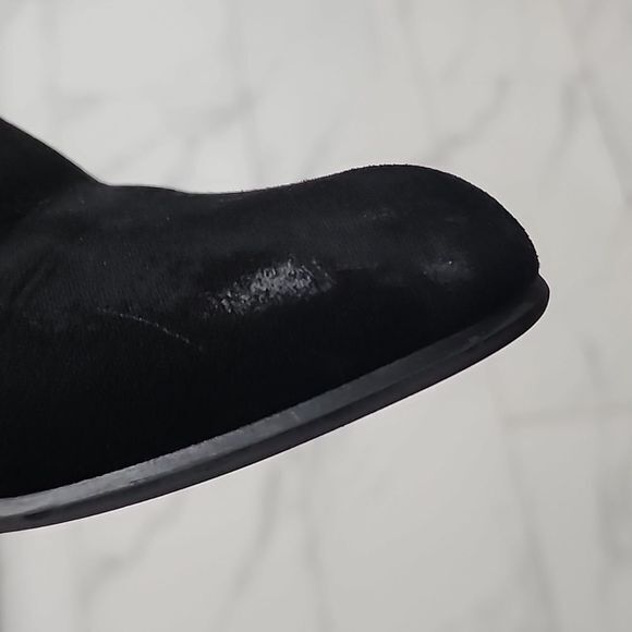 ESPRIT Troy Black Faux Suede Ankle Boots W/ Silvertone Side Zip 8.5 - Picture 8 of 10